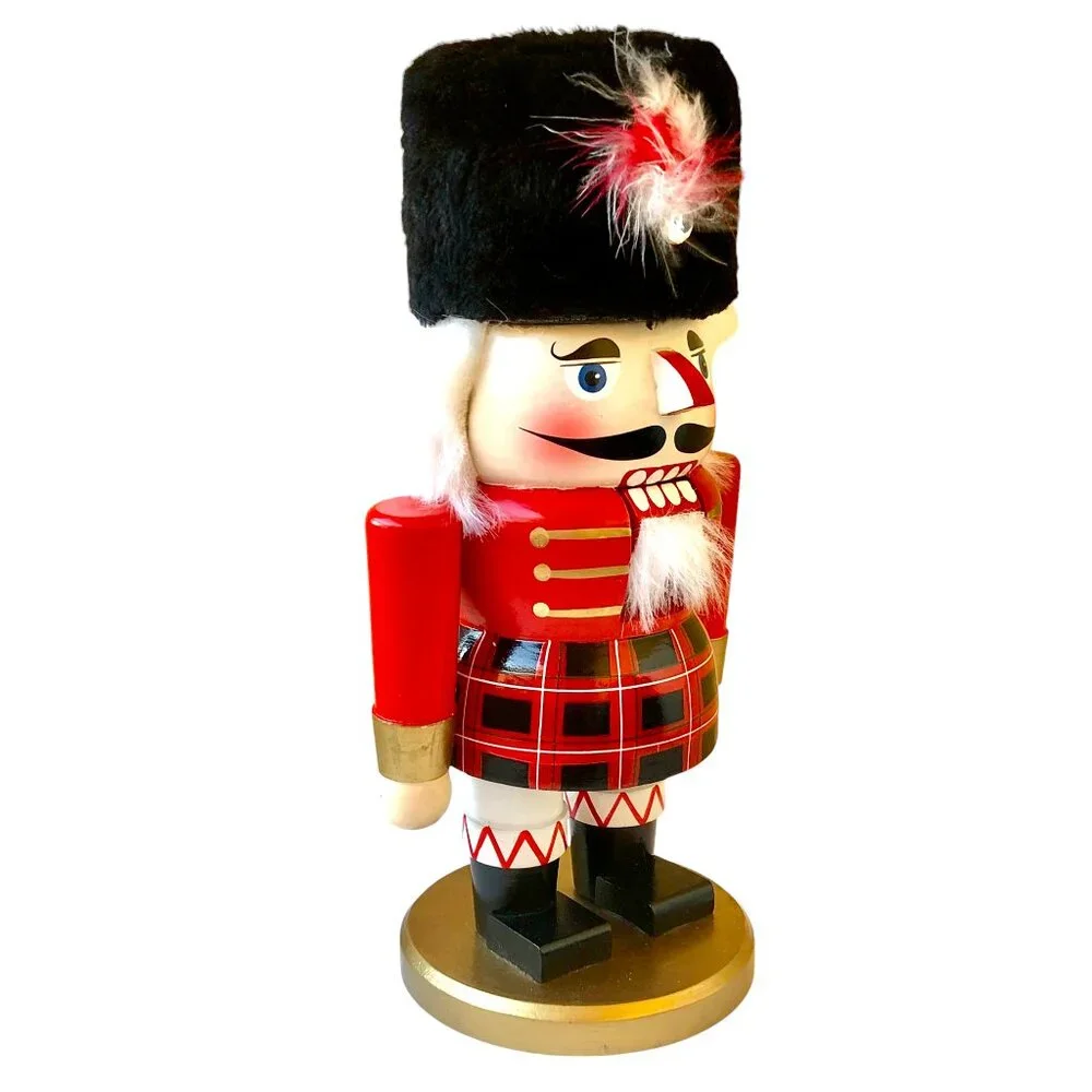 Nutcracker Wood Solider Furry Hat Hair Beard Mouth Moves 11